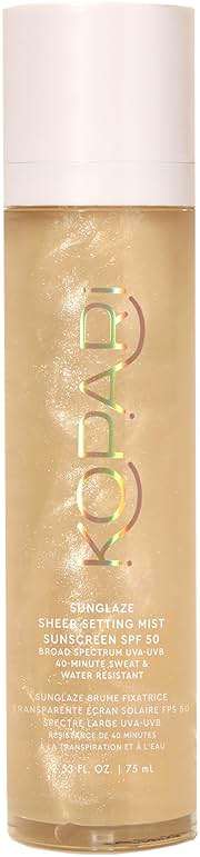 Kopari Sunglaze Sheer Setting Mist Sunscreen SPF 50, Weightless, Fast Drying, Ultra-Fine Setting Spray, Made With Hyaluronic Acid, Sets Makeup For A Hydrated, Dewy Finish, 2.53 fl oz - Image 1
