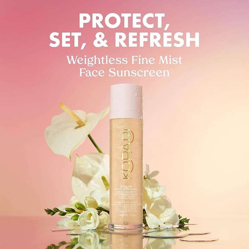 Kopari Sunglaze Sheer Setting Mist Sunscreen SPF 50, Weightless, Fast Drying, Ultra-Fine Setting Spray, Made With Hyaluronic Acid, Sets Makeup For A Hydrated, Dewy Finish, 2.53 fl oz - Image 2