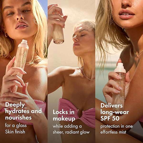 Kopari Sunglaze Sheer Setting Mist Sunscreen SPF 50, Weightless, Fast Drying, Ultra-Fine Setting Spray, Made With Hyaluronic Acid, Sets Makeup For A Hydrated, Dewy Finish, 2.53 fl oz - Image 3
