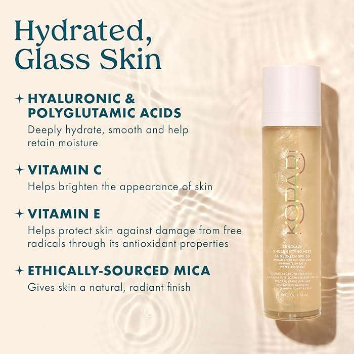 Kopari Sunglaze Sheer Setting Mist Sunscreen SPF 50, Weightless, Fast Drying, Ultra-Fine Setting Spray, Made With Hyaluronic Acid, Sets Makeup For A Hydrated, Dewy Finish, 2.53 fl oz - Image 4