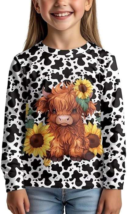 SCRAWLGOD T Shirts for Girls 3-16 Years Toddler Kids School Graphic Tees Casual Long Sleeve Tshirt Sportswear Boys - Image 1