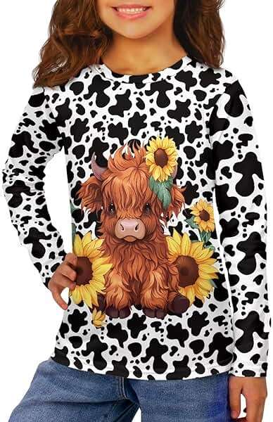 SCRAWLGOD T Shirts for Girls 3-16 Years Toddler Kids School Graphic Tees Casual Long Sleeve Tshirt Sportswear Boys - Image 2