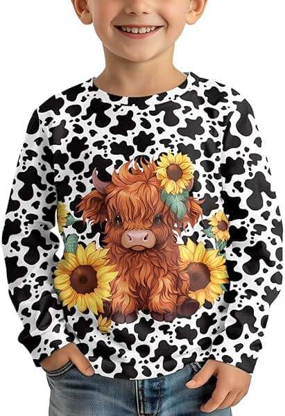 SCRAWLGOD T Shirts for Girls 3-16 Years Toddler Kids School Graphic Tees Casual Long Sleeve Tshirt Sportswear Boys - Image 4