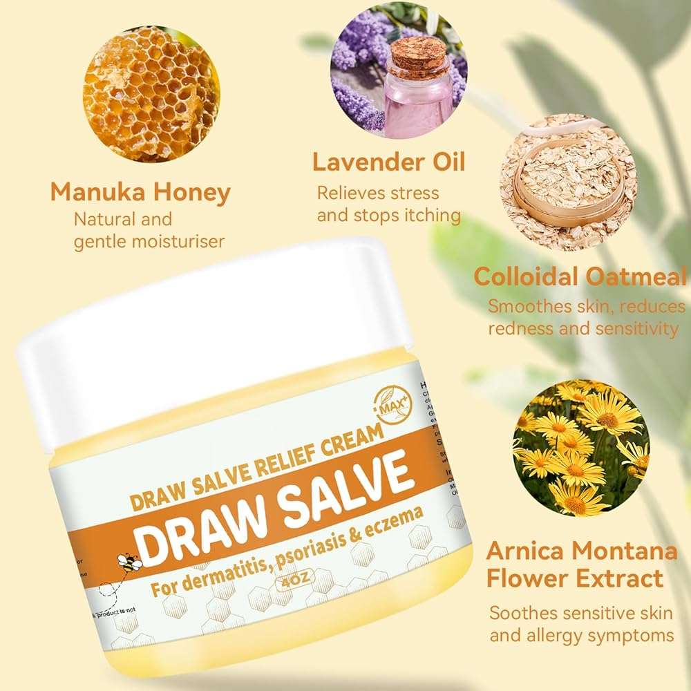 AEROMAXX Drawing Salve Balm Ointment with Bee Venom Extract - Natural Ingredients for Itching, Insect Bites, Bug, Mosquito, Spider, Bee Stings, Cyst Removal Patch, Chigger, Pilonidal - Image 3