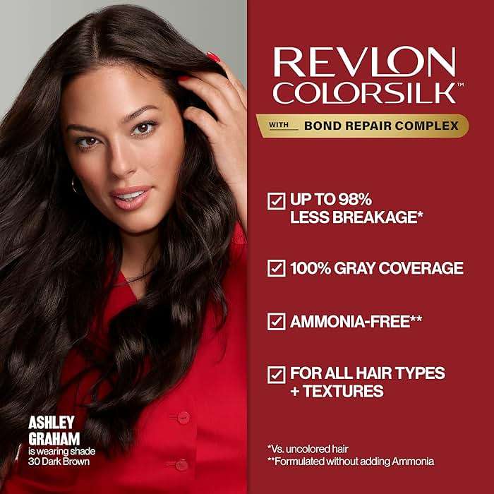 Revlon ColorSilk with Bond Repair Complex, Red Permanent Hair Color, 100% Gray Coverage, Ammonia Free Hair Dye, Vegan Keratin, 55 Light Reddish Brown (Pack of 3) - Image 4