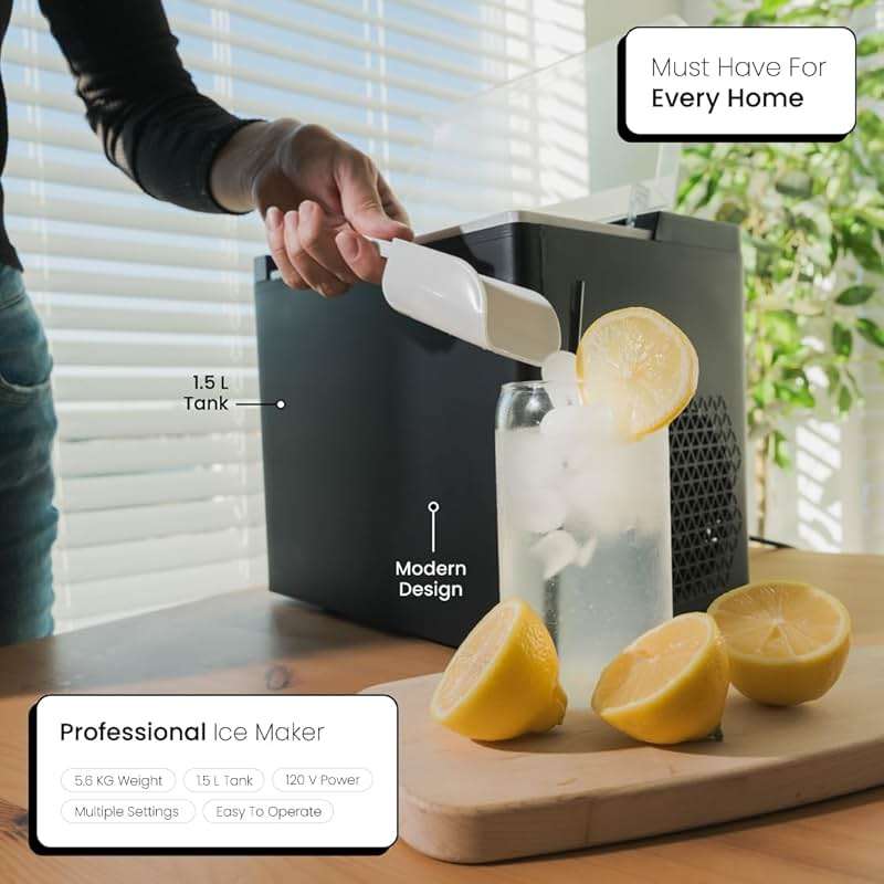 Portable Ice Maker Countertop – Fast Ice in 6 Mins, Compact Ice Machine for Home, Kitchen & RV, Self-Serve Ice Maker with Scoop for Parties & Daily Use - Image 2