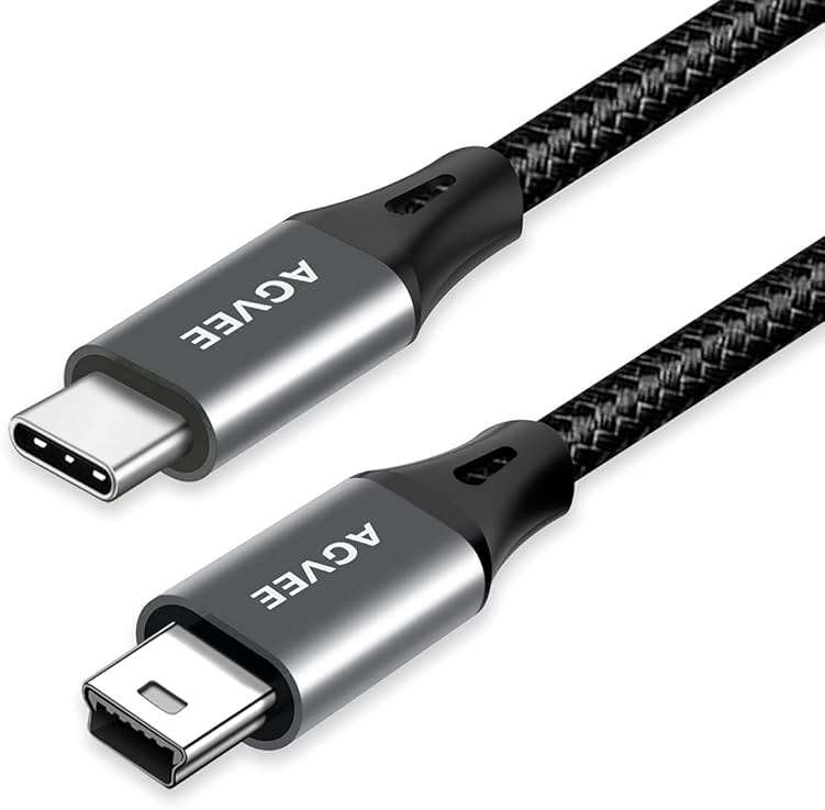 AGVEE 2 Pack 3.3ft USB-C to Mini USB Cable, Braided Durable Mini-B 5-Pin to Type-C Data Charging Charger OTG Cord for Hero 3+, PS3 Controller, Canon Nikon Camera, GPS, Blue Yeti, Dark Gray - Image 3