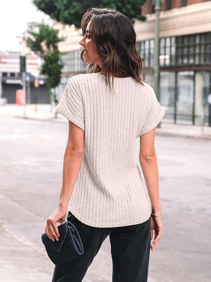 AUTOMET Women Summer Tops 2026 Spring Sweaters Dressy Casual Short Sleeve Shirts Business Blouses - Image 4