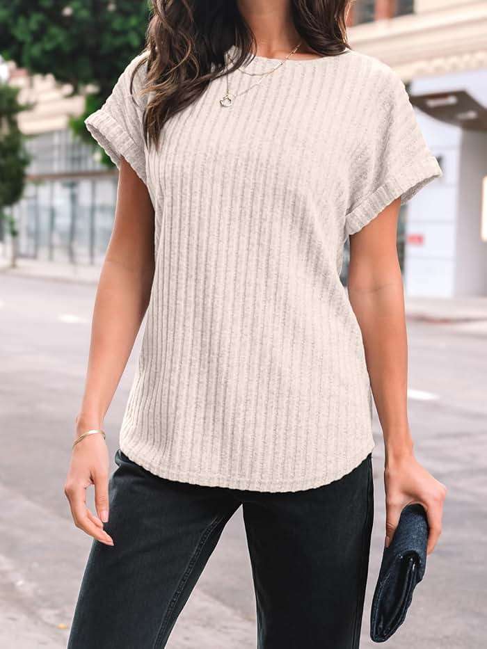AUTOMET Women Summer Tops 2026 Spring Sweaters Dressy Casual Short Sleeve Shirts Business Blouses - Image 5