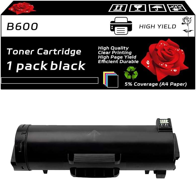 B600 Toner Cartridge Compatible for Xerox VersaLink B600DN B600DT B600DX B600DXF B600DXP Printers, with Chip, High Yield 26000 Pages, Clear Printing (Black) - Image 1