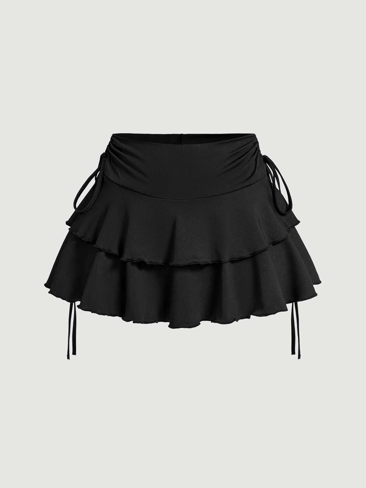 Verdusa Women's Y2k Ruffle Mini Skirt Bow Side Flowy A Line Cute Short Skirts Casual Skorts - Image 6