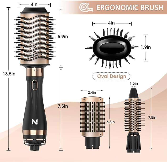 Natrial Hair Dryer Brush Blow Dryer Brush in One Hot Air Brush for Drying and Straightening, Volumizer Multi-Styler Smooth Curls for All Hair Types, Frizz-Free Blowout Brush for Salon Quality - Image 3