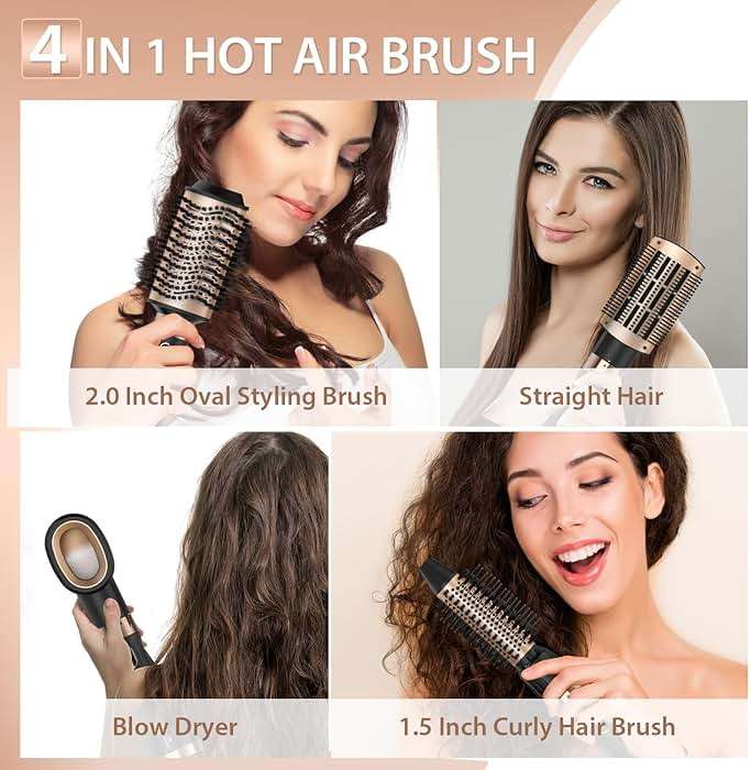 Natrial Hair Dryer Brush Blow Dryer Brush in One Hot Air Brush for Drying and Straightening, Volumizer Multi-Styler Smooth Curls for All Hair Types, Frizz-Free Blowout Brush for Salon Quality - Image 4
