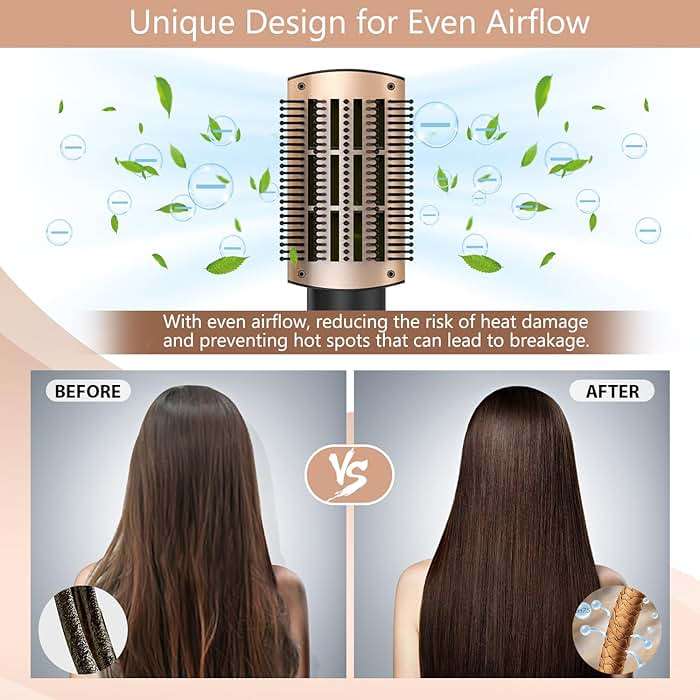 Natrial Hair Dryer Brush Blow Dryer Brush in One Hot Air Brush for Drying and Straightening, Volumizer Multi-Styler Smooth Curls for All Hair Types, Frizz-Free Blowout Brush for Salon Quality - Image 5
