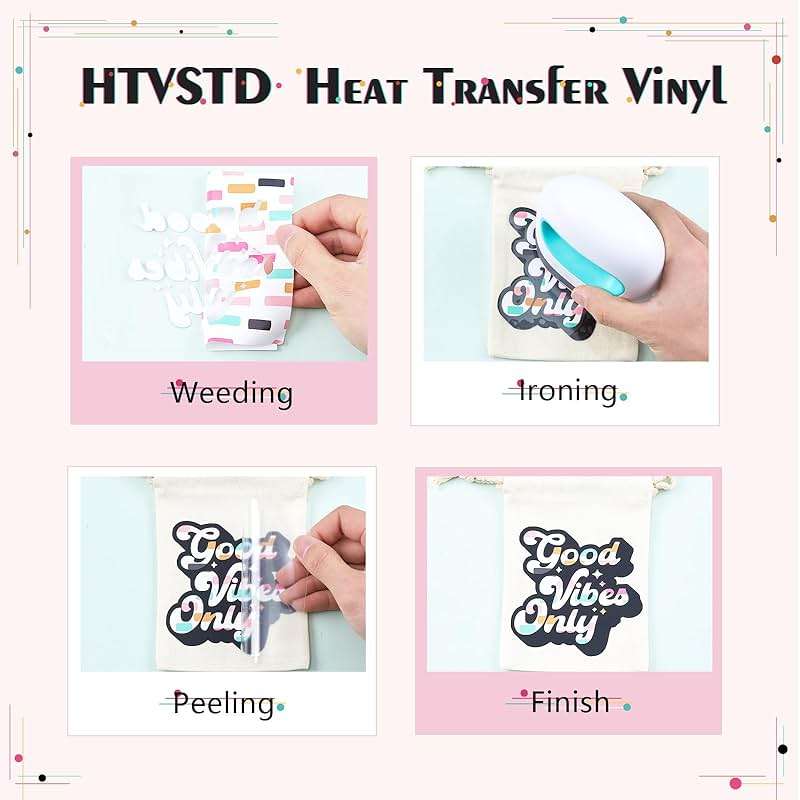 HTVSTD Polka Dot Heat Transfer Vinyl -12 Sheets 12'' x 10''Flower/Rainbow Pattern HTV Pattern Iron on Vinyl for T-Shirts - Image 4