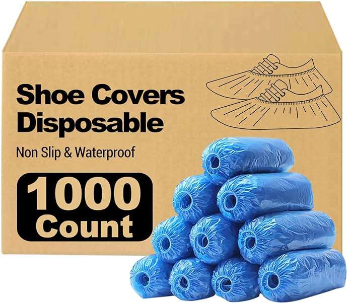 Amedall 1000 Pieces(500 Pairs) Shoe Covers Disposable, Waterproof,Non-Slip for Various Occasions,fits up to US Men's 12 & Women's 13 Size,Durable Booties Boot Covers for Indoors & Outdoor. - Image 1
