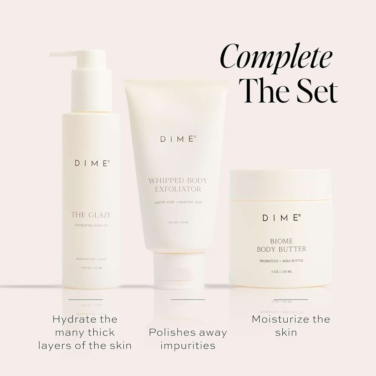 DIME Beauty Biome Body Butter - Probiotic Hydrating Body Cream for Dry Skin with Shea Butter, Squalane and Lactococcus Ferment, Non-Greasy Body Moisturizer, Vegan Cruelty-Free, 5 oz / 150 ml - Image 4