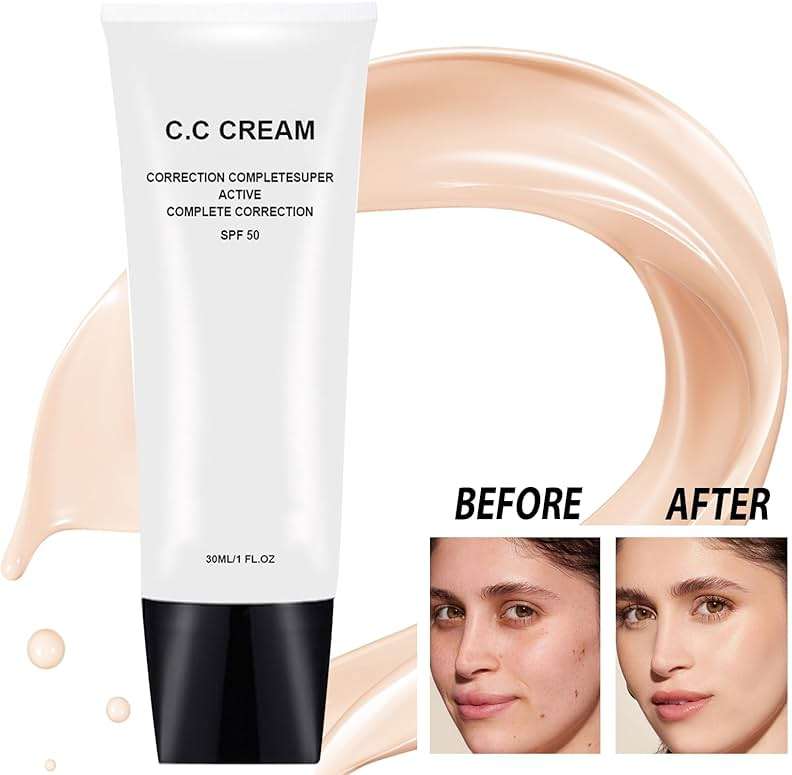 Skin Tone Adjusting CC Cream SPF 50, New Cosmetics CC Cream, Pre-makeup Primer Moisturizing Skin Concealer Skin Tone (Natural, 1PCS) - Image 4
