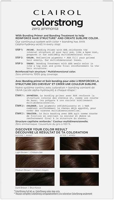 Clairol ColorStrong Permanent Hair Dye, Ammonia‑Free, PPD‑Free, 100% Gray Coverage with Bonding System, 3.0 Darkest Brown - La Habana Hair Color, Pack of 1 - Image 2