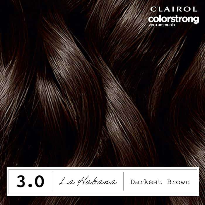 Clairol ColorStrong Permanent Hair Dye, Ammonia‑Free, PPD‑Free, 100% Gray Coverage with Bonding System, 3.0 Darkest Brown - La Habana Hair Color, Pack of 1 - Image 4