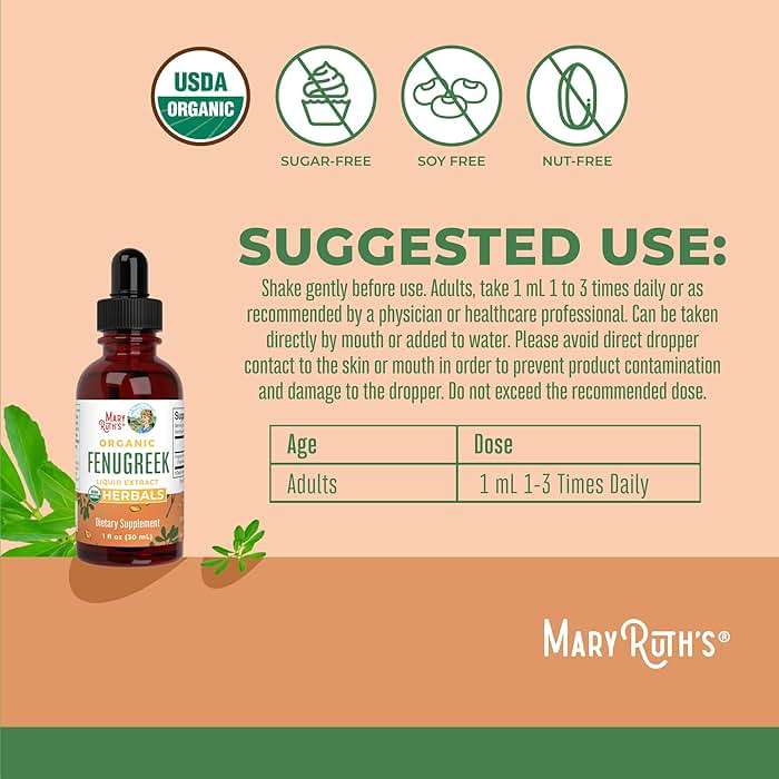 Organic Fenugreek Seed Liquid Extract by MaryRuth's | USDA Organic | Easy-to-Take | Fenugreek Seeds Supplement | Herbal Extract | Vegan | Gluten Free | Sugar Free | Non-GMO | 30 Servings - Image 3