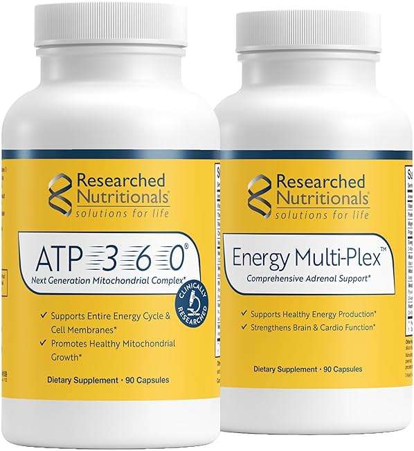 Researched Nutritionals Mens & Womens Vitamins - Optimized Energy Duo - Adrenal Support & Mitochondrial Supplements to Promote Optimal Cellular Energy - ATP 360 & Multi-Plex - Image 1