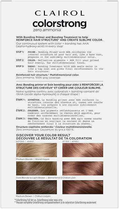 Clairol ColorStrong Permanent Hair Dye, Ammonia‑Free, PPD‑Free, 100% Gray Coverage with Bonding System, 8.63 Sunset Rose - Coral Sands Hair Color, Pack of 1 - Image 2