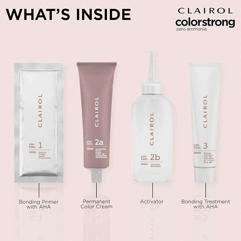 Clairol ColorStrong Permanent Hair Dye, Ammonia‑Free, PPD‑Free, 100% Gray Coverage with Bonding System, 8.63 Sunset Rose - Coral Sands Hair Color, Pack of 1 - Image 11