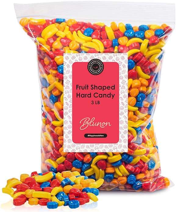 Fruit Shaped Hard Candy - 3 Pounds Bulk - Kids Candies Nostalgic - Gumball Machine Refills Candy Bar - 2000 Pieces - Image 1