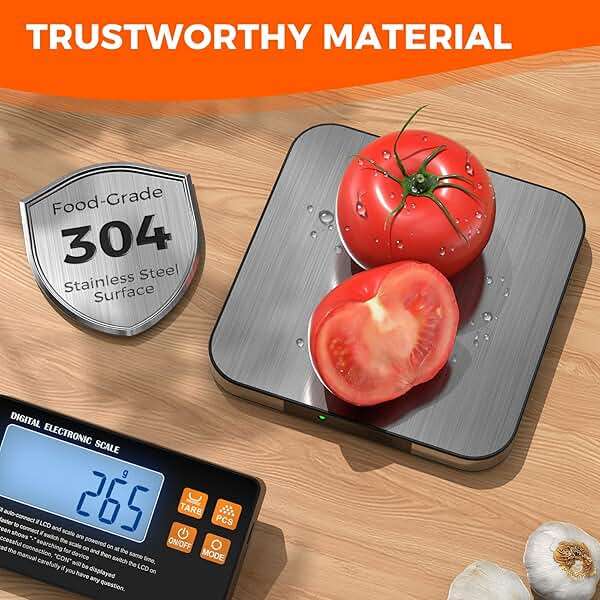 Rechargeable Split Digital Kitchen Food Scale - TRUDIN Weight Scale for Bread Making & Coffee Brewing, Max.22lb/10kg,1g/0.05oz Accuracy,5 Units with Large Backlit LCD,Wall-Mount (Light Silver) - Image 7