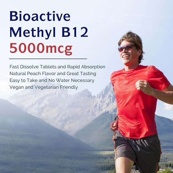 Innate Vitality Vitamin B12 5000mcg, Sublingual, Vegan Methylcobalamin, Fast Dissolve Tablets, Natural Peach Flavor, Supports Energy Production & Healthy Nervous System, 240 Tablets - Image 3