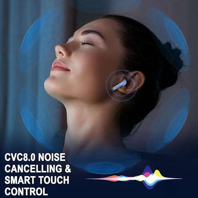 Wireless Earbuds Bluetooth 5.4 , Ear Buds LED Power Display Headphones 6D Stereo, Bluetooth Earbuds in-Ear Noise Cancelling Mic, 40H Playback Mini Case IP7 Waterproof Sports Earphones for Android iOS - Image 2