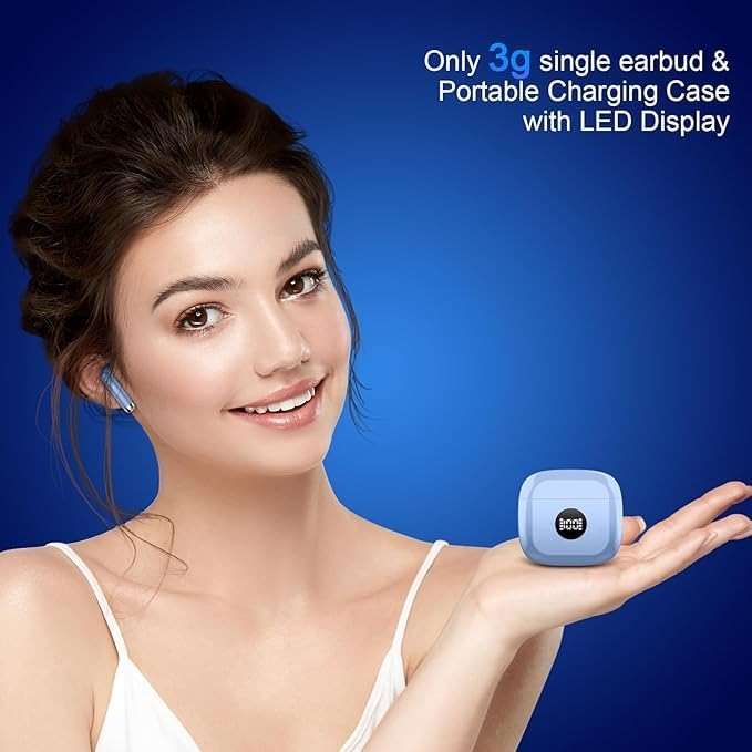 Wireless Earbuds Bluetooth 5.4 , Ear Buds LED Power Display Headphones 6D Stereo, Bluetooth Earbuds in-Ear Noise Cancelling Mic, 40H Playback Mini Case IP7 Waterproof Sports Earphones for Android iOS - Image 5