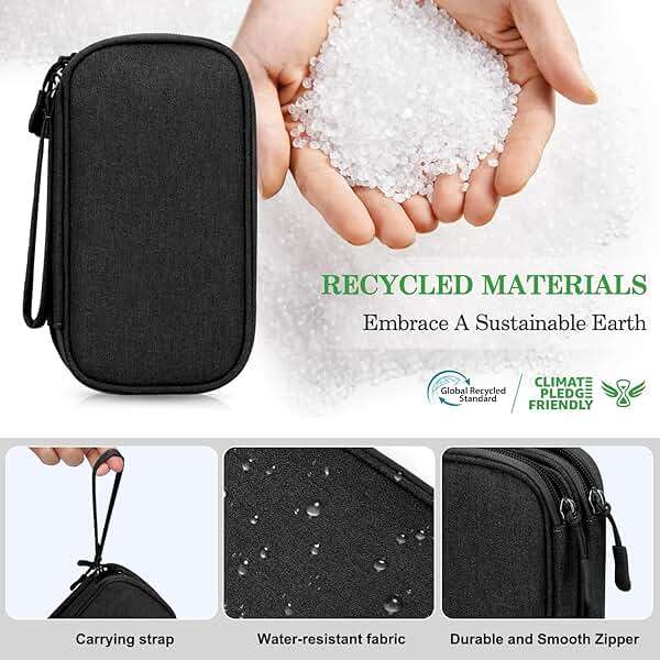 FYY Electronic Organizer, Large Travel Cable Organizer Bag Pouch Electronic Accessories Carry Case Portable Waterproof Double Layers All-in-One Storage Bag for Cable, Cord, Charger, Phone, Black - Image 4