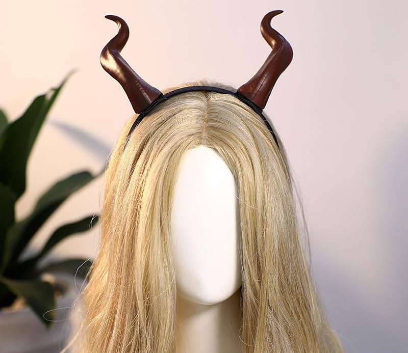 MOSTORY Devil Horns Headband for Adult - Demon Horns Headband for Halloween Cosplay Outfit Renaissance Photo Shoot Props - Image 3