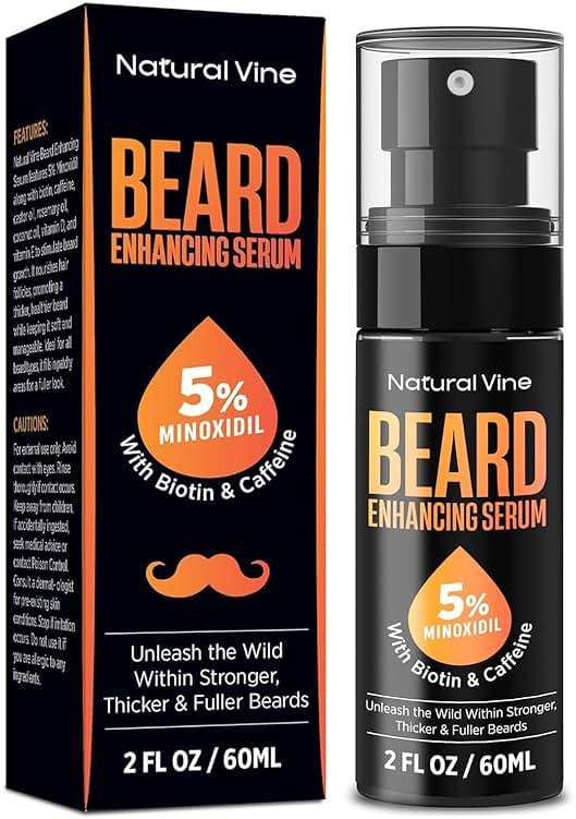 5% Minoxidil Beard Growth Oil for Men: Minoxidil for Men Beard Hair Regrowth Serum with Biotin and Caffeine - Unleash Your Wildness with Stronger Thicker Fuller Beard 2 FL OZ/60mL - Image 1