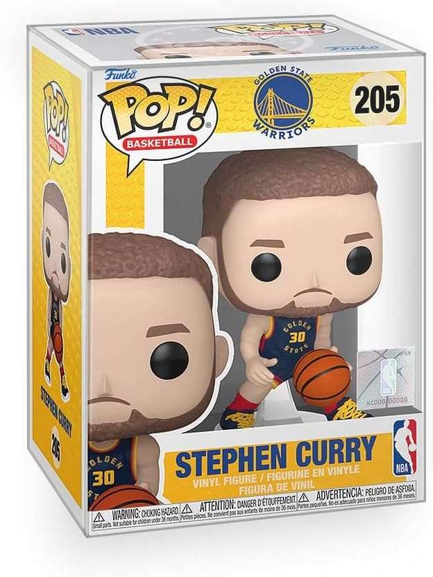 Epic Collectibles Basketball - Stephen Curry Crossover in 2024 City Edition Uniform Vinyl Figure Collectibles Bundle with Compatible Funko Pop Box Protector - Image 1