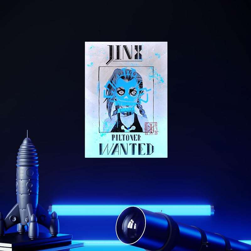 Displate Official Arcane Metal Poster Magnetic Mounting Included Licensed Artwork Modern Wall Decor Wanted Jinxed Light Poster 12.6x17.7 in - Image 6