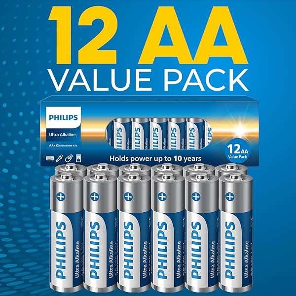 PHILIPS AA Batteries 12 Pack | 1.5v Ultra Alkaline Double A Battery | 132% More Power Then Industry Standard | Long-Lasting | 10-Year Shelf Life | Ideal for Indoor & Outdoor Use | Premium Performance. - Image 6