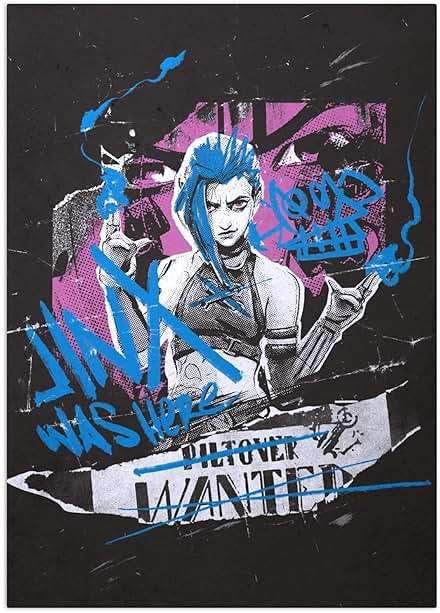 Displate Official Arcane Metal Poster Magnetic Mounting Included Licensed Artwork Modern Wall Decor Jinx was Here Poster 12.6x17.7 in - Image 1