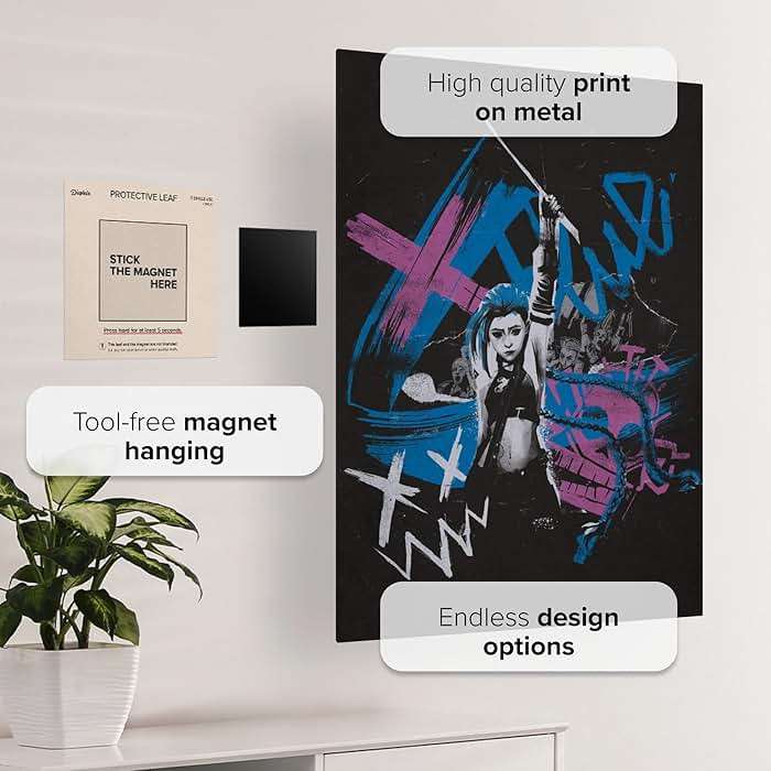 Displate Official Arcane Metal Poster Magnetic Mounting Included Licensed Artwork Modern Wall Decor Blue Flag Poster 12.6x17.7 in - Image 3