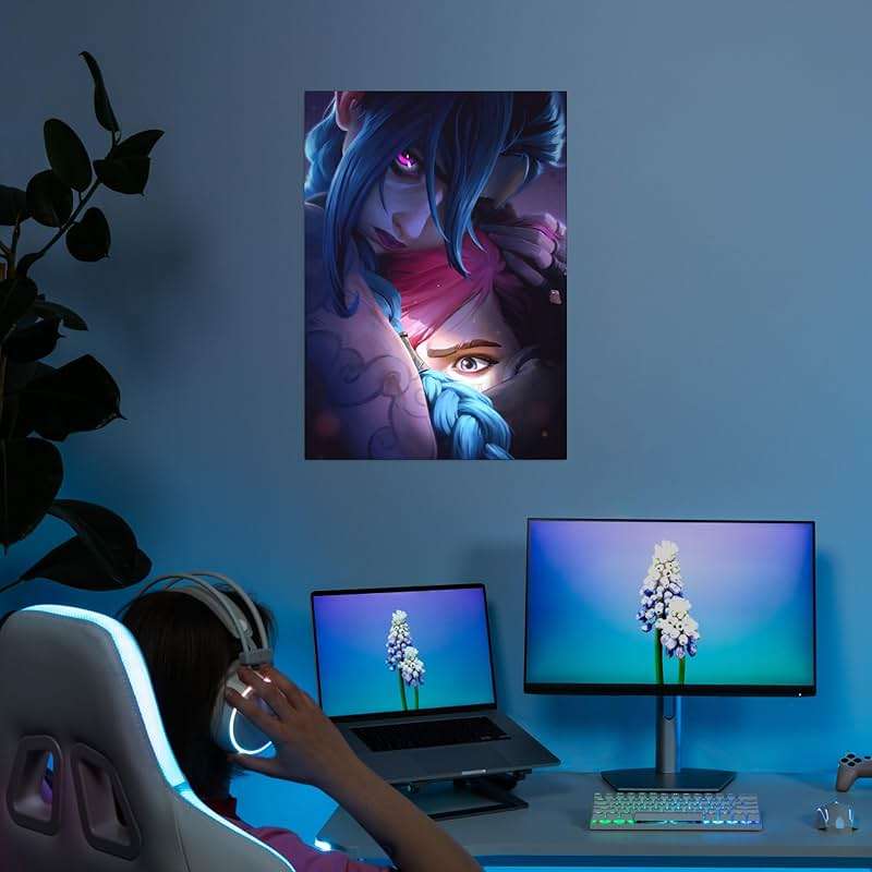 Displate Metal Poster Arcane - League of Legends Season 2 - Easy Magnetic Mounting - Jinx and Vi Collectible Gift - Room Decor Bedroom Wall Posters - 12.6x17.7 in - Image 7