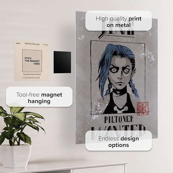 Displate Official Arcane Metal Poster Magnetic Mounting Included Licensed Artwork Modern Wall Decor Wanted Light Poster 12.6x17.7 in - Image 3