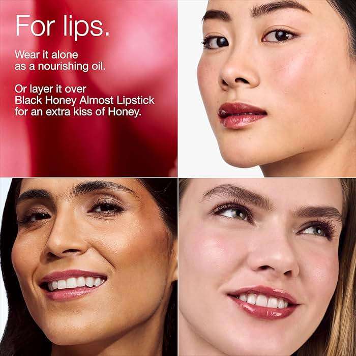 Clinique Pop Lip + Cheek Oil in 3 Iconic Shades in Black Honey, Pink and Nude Honey | Conditions Lips + Gives Cheeks a Natural, Dewy Flush - Image 3