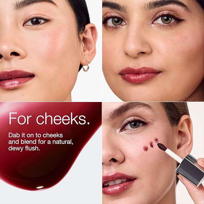 Clinique Pop Lip + Cheek Oil in 3 Iconic Shades in Black Honey, Pink and Nude Honey | Conditions Lips + Gives Cheeks a Natural, Dewy Flush - Image 4