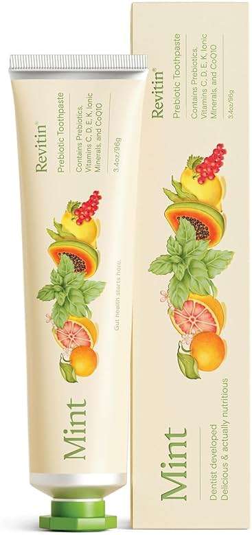 Revitin Toothpaste | Fluoride-Free Prebiotic Mint Tooth Gel | No SLS, Gluten Free, Dye Free, GMO Free, No Sweeteners | Non-Toxic, Kid Approved - Image 1