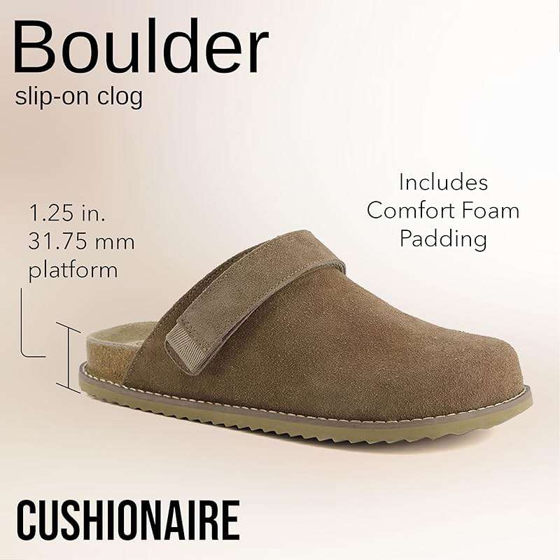 CUSHIONAIRE Boulder Genuine Leather Clogs for Women, Slingback Slip On Shoes with Adjustable Swivel Back Strap and Memory Foam Footbed - Image 3