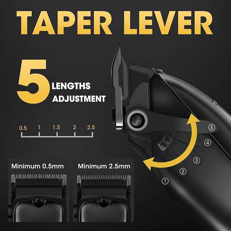 Dumite 4 in 1 Hair Clippers for Men, Professional T-Blade Trimmer, Electric Foil Shaver, Nose Hair Trimmer, Cordless, LCD Display, Grooming Kit(Black) - Image 2