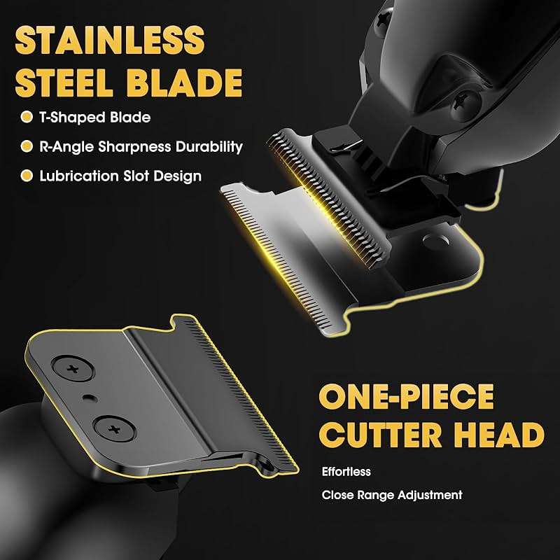 Dumite 4 in 1 Hair Clippers for Men, Professional T-Blade Trimmer, Electric Foil Shaver, Nose Hair Trimmer, Cordless, LCD Display, Grooming Kit(Black) - Image 3