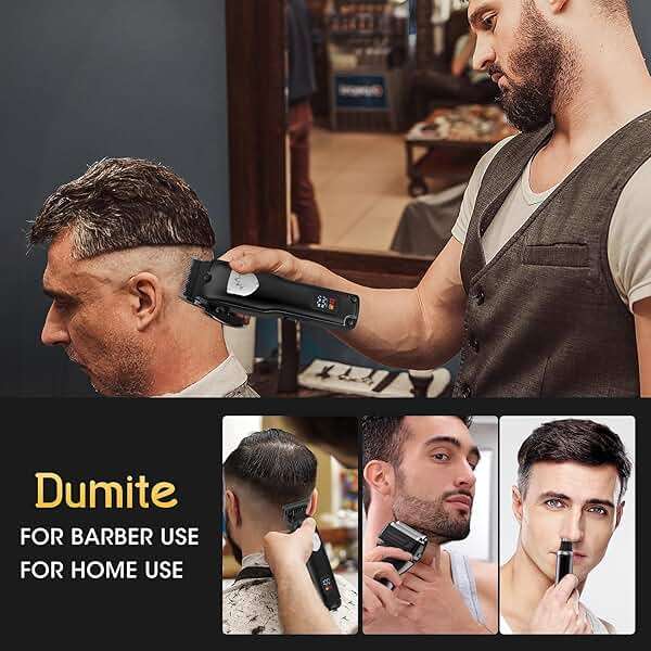 Dumite 4 in 1 Hair Clippers for Men, Professional T-Blade Trimmer, Electric Foil Shaver, Nose Hair Trimmer, Cordless, LCD Display, Grooming Kit(Black) - Image 7